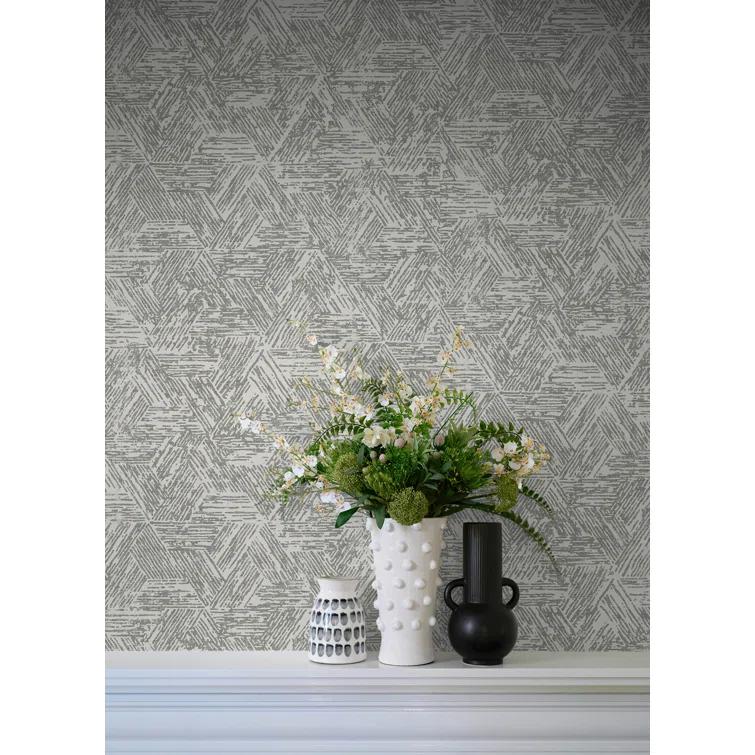 Grey Geometric Non-Pasted Washable Wallpaper Roll