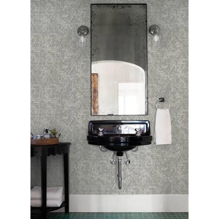 Grey Geometric Non-Pasted Washable Wallpaper Roll