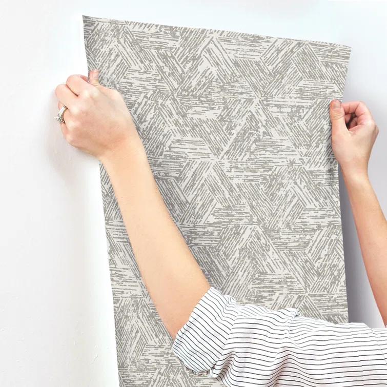 Grey Geometric Non-Pasted Washable Wallpaper Roll