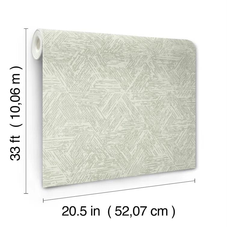 Sea Green Geometric Non-Pasted Washable Wallpaper