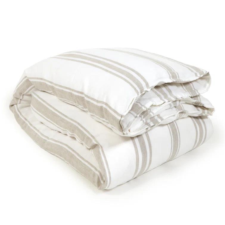 Pom Pom At Home Jackson Modern Farmhouse 100% Linen No Striped Duvet Cover