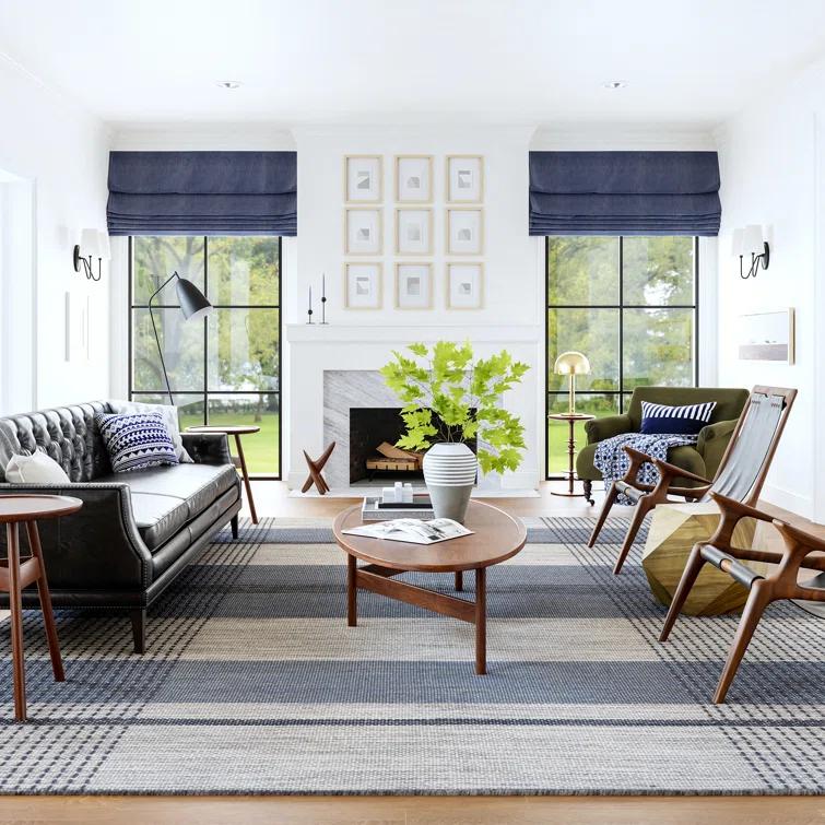 Hurley Plaid Wool Area Rug