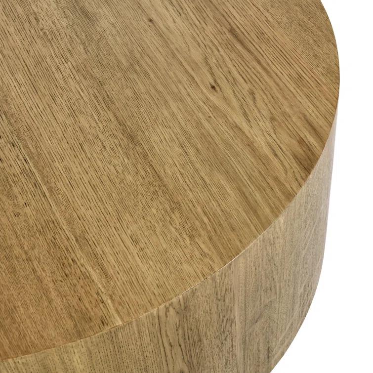 Classic Home Layne 42" Round Coffee Table in Light Brown