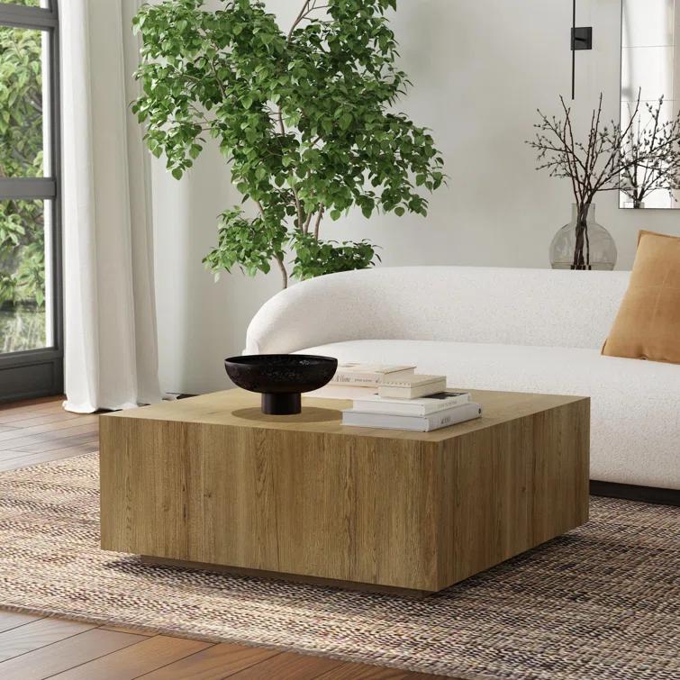Layne 42" Light Brown Oak Square Coffee Table
