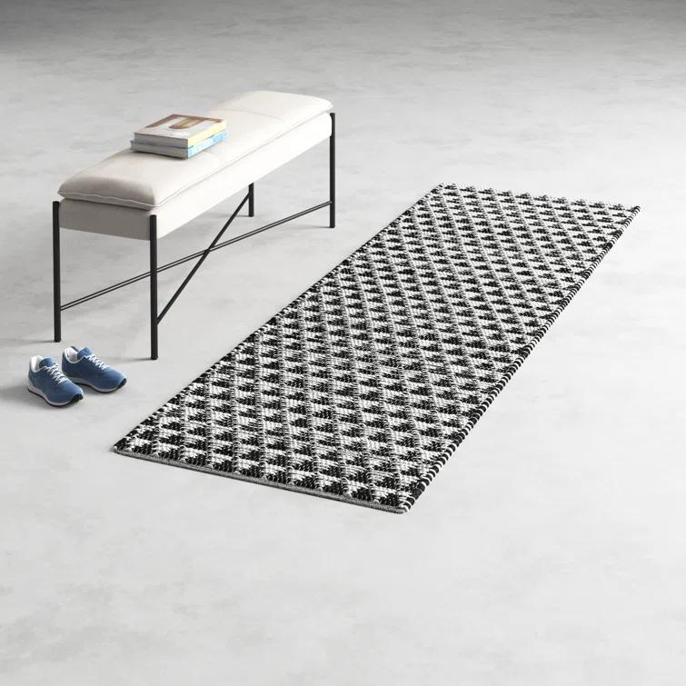 Addy Black, White Rug