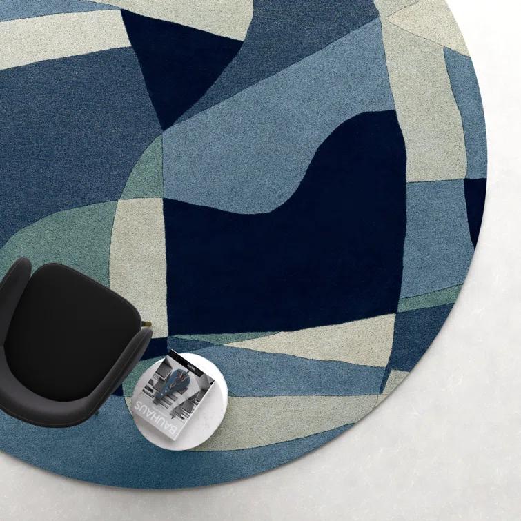 Gaye Wool Teal/Navy/Beige Rug