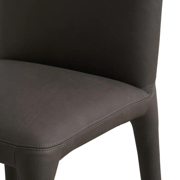 Heritage Graphite Top Grain Leather Counter Stool with Iron Legs