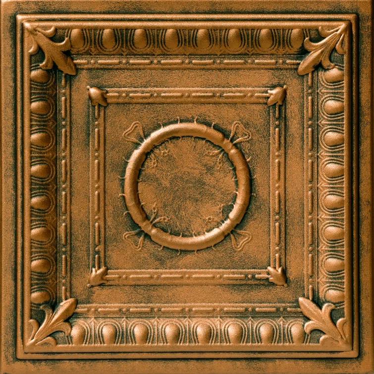 Romanesque Wreath 1.6 ft. x 1.6 ft. Polystyrene Glue-up Ceiling Tile