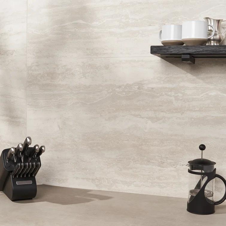 Essential Travertine 24" x 48" Porcelain Stone Look Wall & Floor Tile