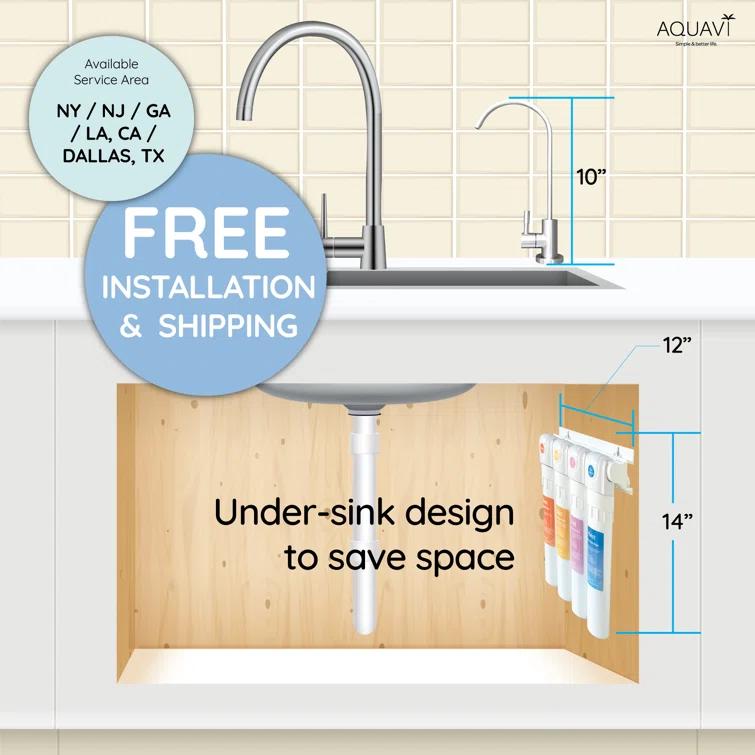 AQUAVI TUUM411 Aquavi Twist 4-Stage Filtration Mineral Under Sink Water Filtration System