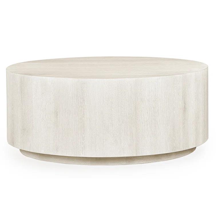 Layne 42" Round White Wash Oak Coffee Table