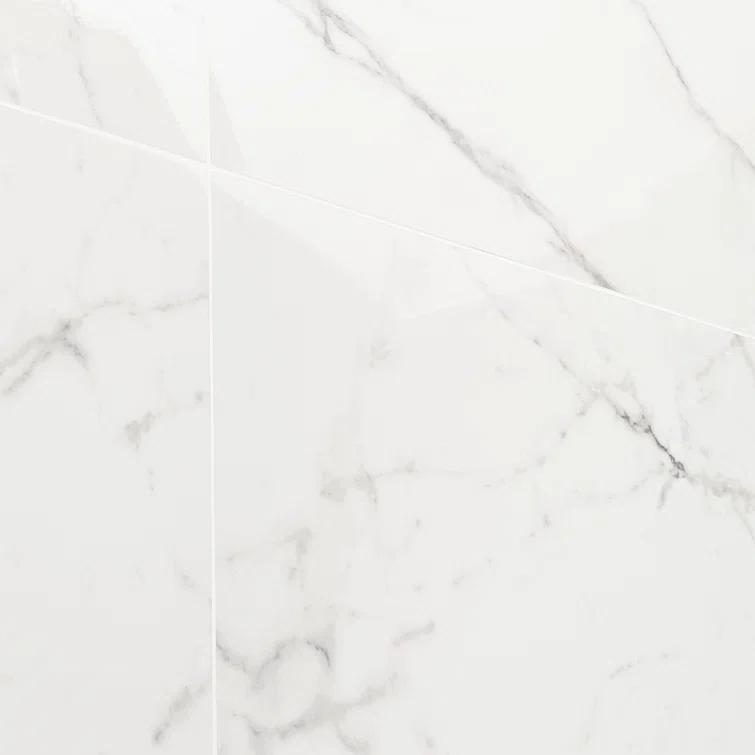 24" x 24" Polished Marble Look Porcelain Floor and Wall Tile (15.5 Sq. Ft. / Case)