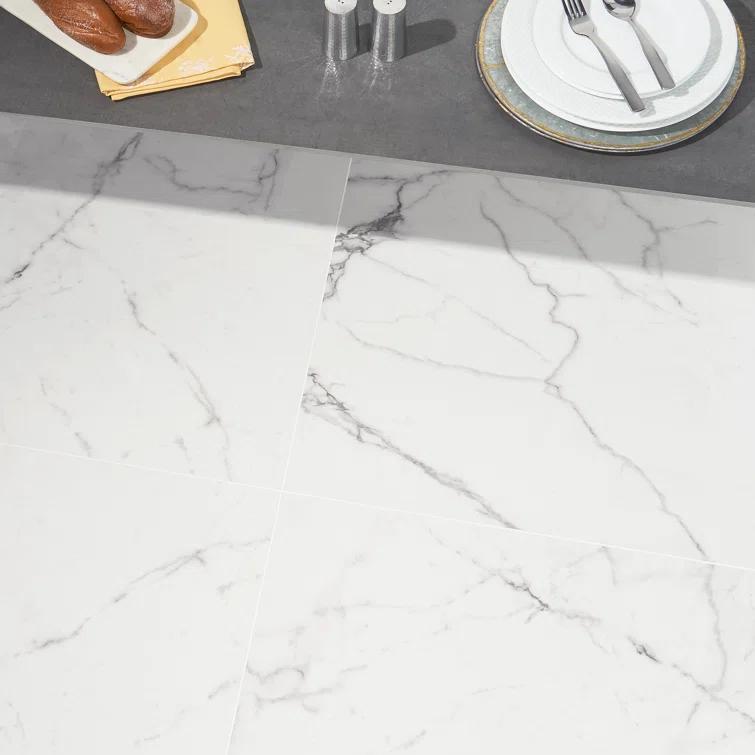 24" x 24" Polished Marble Look Porcelain Floor and Wall Tile (15.5 Sq. Ft. / Case)