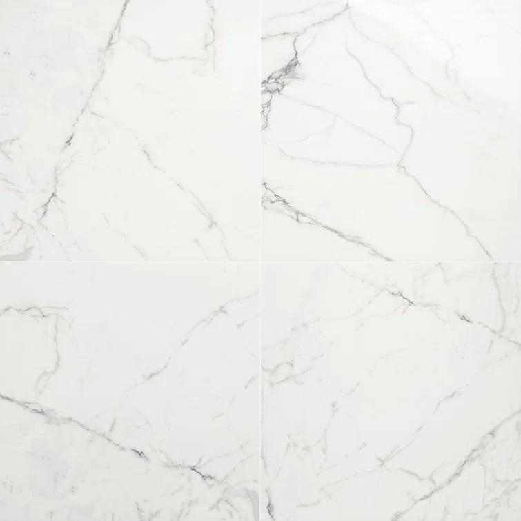 24" x 24" Polished Marble Look Porcelain Floor and Wall Tile (15.5 Sq. Ft. / Case)