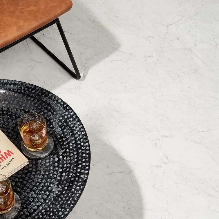 Saroshi 24" x 47" Polished Marble Look Porcelain Floor and Wall Tile (15.5 Sq. Ft. / Case)