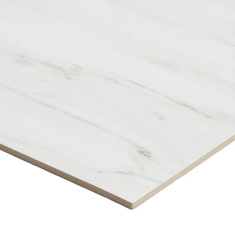 Large Format 24" x 47" Polished Marble Look Porcelain Floor and Wall Tile (15.5 Sq. Ft. / Case)