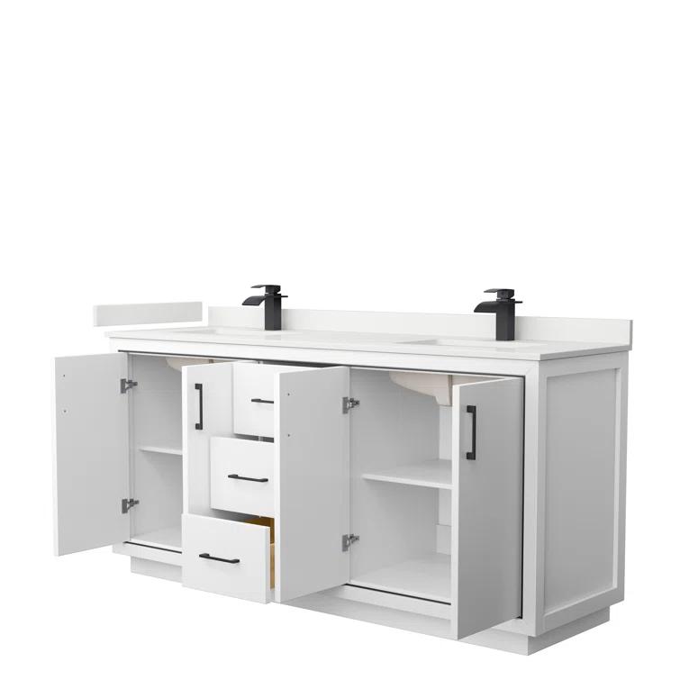 Wyndham Collection 72'' Double Bathroom Vanity with Quartz Top