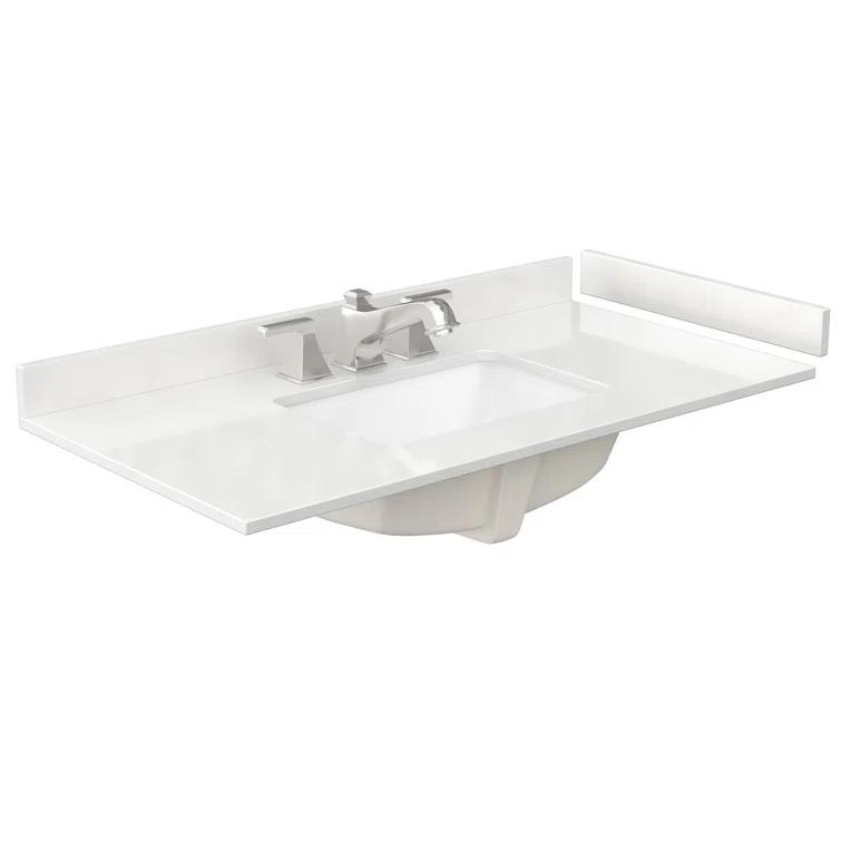 Wyndham Collection Beckett 42" Freestanding Single Bathroom Vanity with Quartz Top