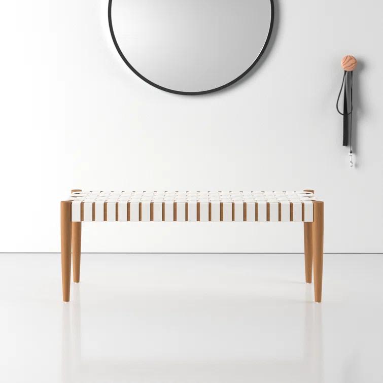Orin 47" Woven Leather Bench