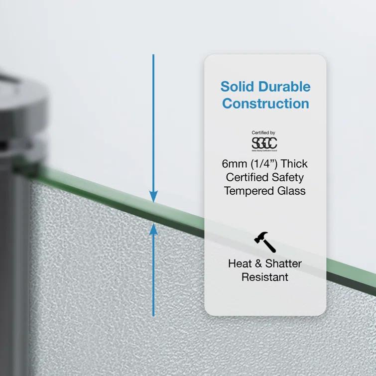 OVE Decors Breeze 40 in. Framed Round Shower Kit w/ Frosted Glass, Base, Wall in Chrome Finish