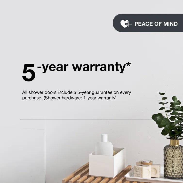 OVE Decors Breeze 33 in. Framed Round Shower Kit w/ Frosted Glass, Base, Wall