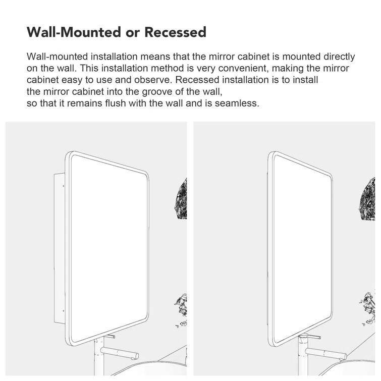 Medicine Cabinet with Mirror 2 Shelves