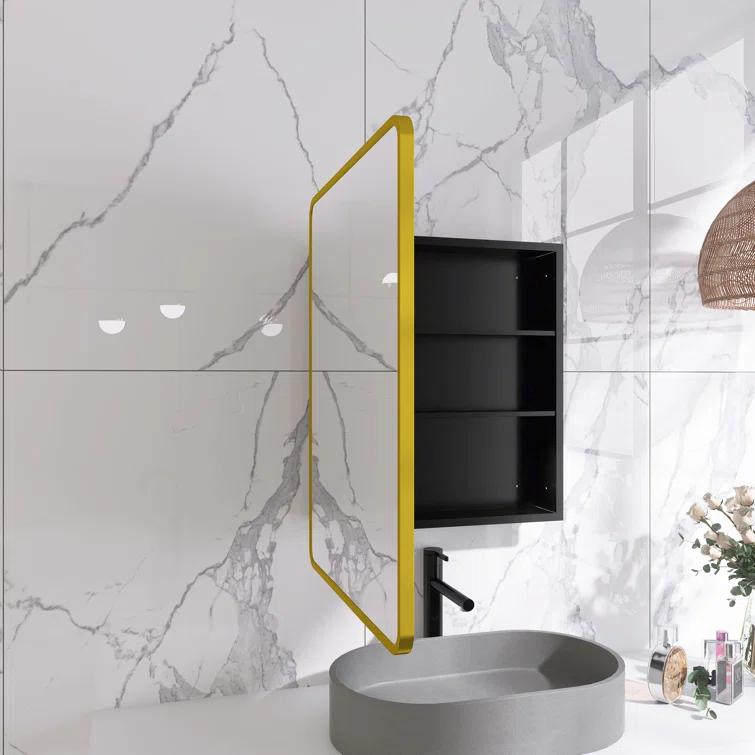 Medicine Cabinet with Mirror 2 Shelves