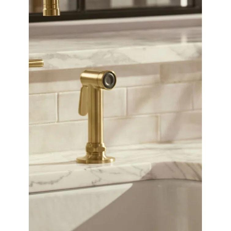 Edalyn by Studio McGee Two-Hole Bridge Kitchen Sink Faucet with Side Sprayer