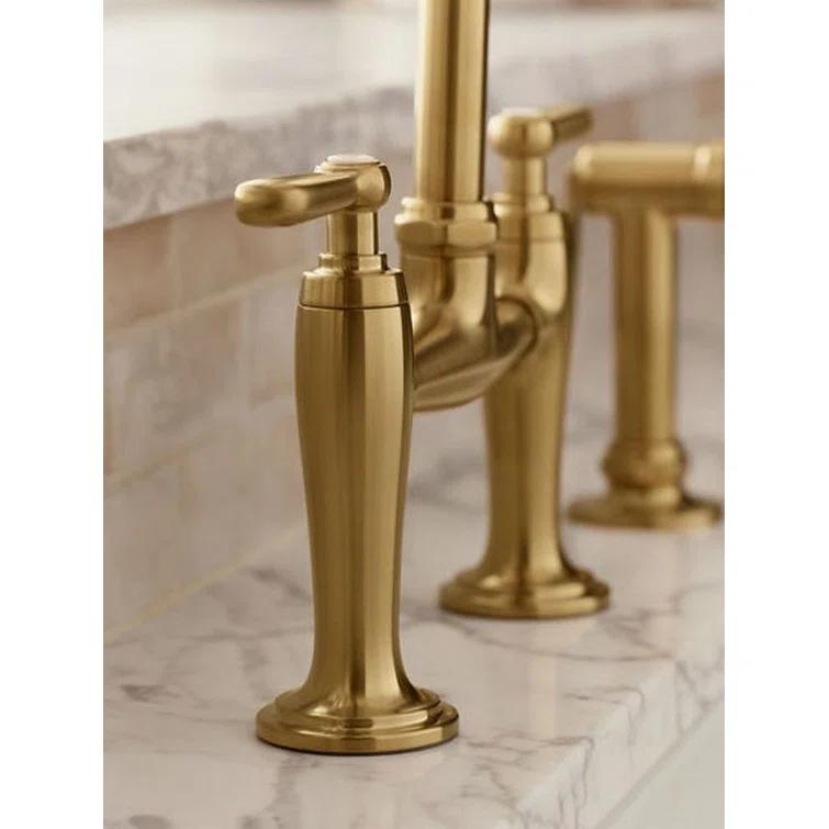 Edalyn by Studio McGee Two-Hole Bridge Kitchen Sink Faucet with Side Sprayer