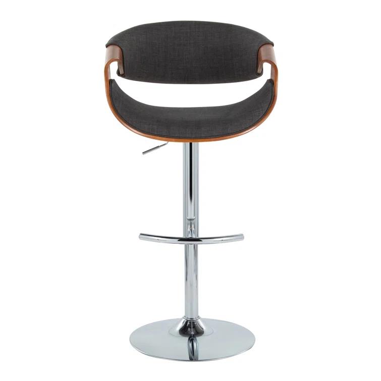 Swivel Upholstered Adjustable Height Counter Stool with Metal Frame