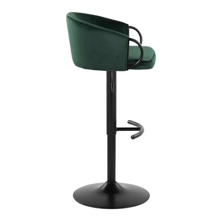 LumiSource Swivel Upholstered Adjustable Height Counter Stool with Metal Frame