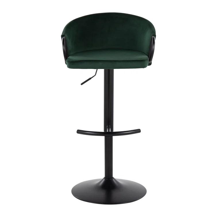 LumiSource Swivel Upholstered Adjustable Height Counter Stool with Metal Frame