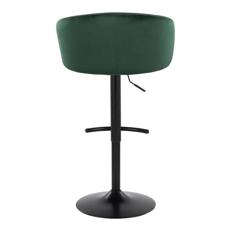 LumiSource Swivel Upholstered Adjustable Height Counter Stool with Metal Frame