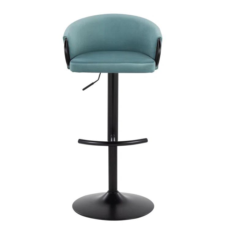 LumiSource Swivel Upholstered Adjustable Height Counter Stool with Metal Frame