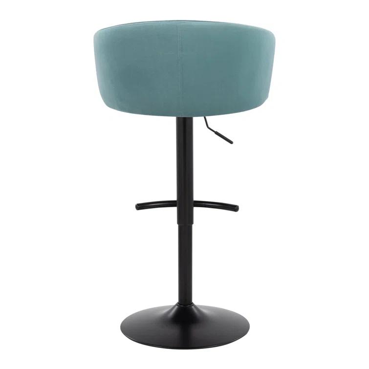 LumiSource Swivel Upholstered Adjustable Height Counter Stool with Metal Frame