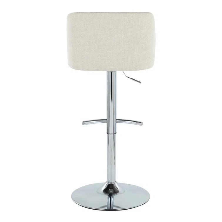 Swivel Upholstered Adjustable Height Counter Stool with Metal Frame