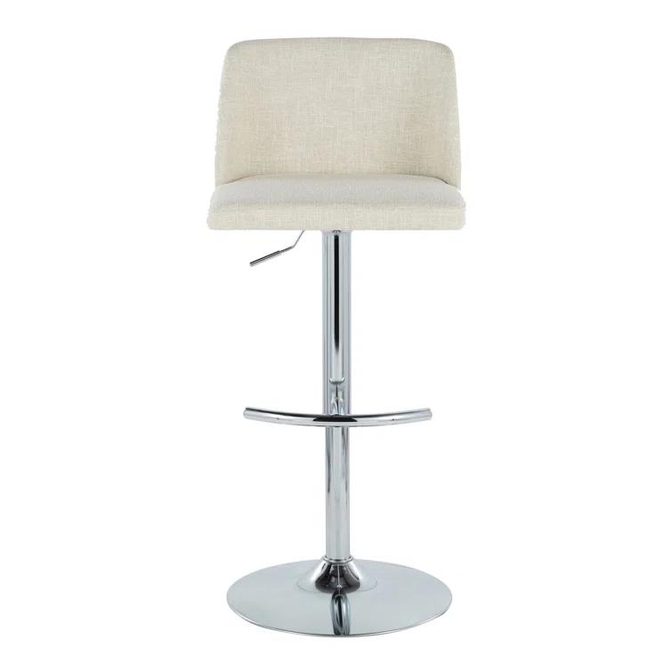 Swivel Upholstered Adjustable Height Counter Stool with Metal Frame