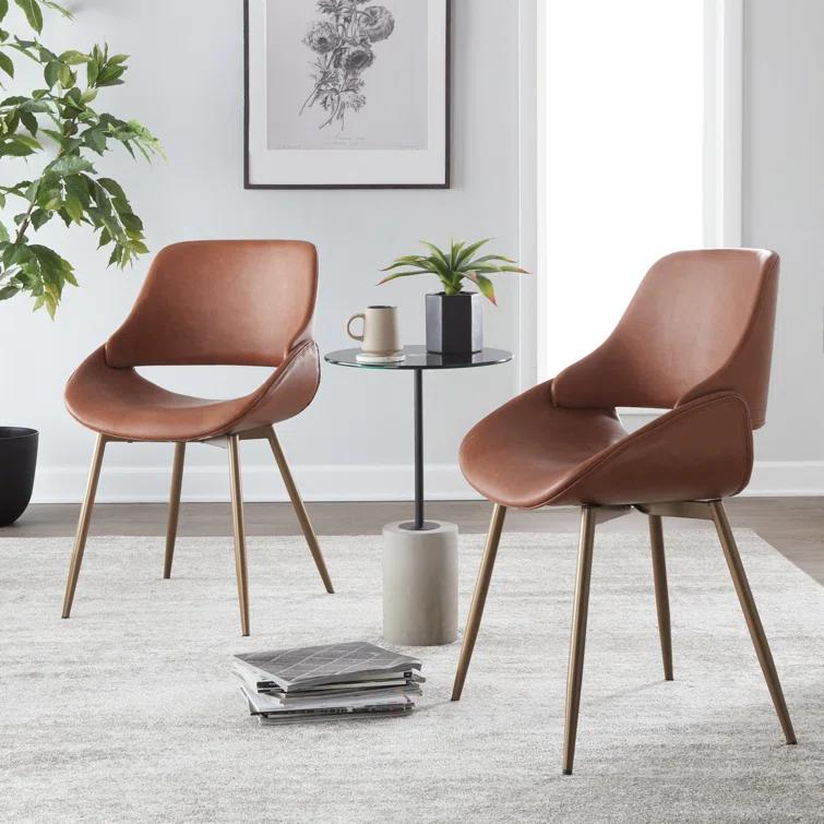 19.25'' H Faux Leather Upholstered Side Chair