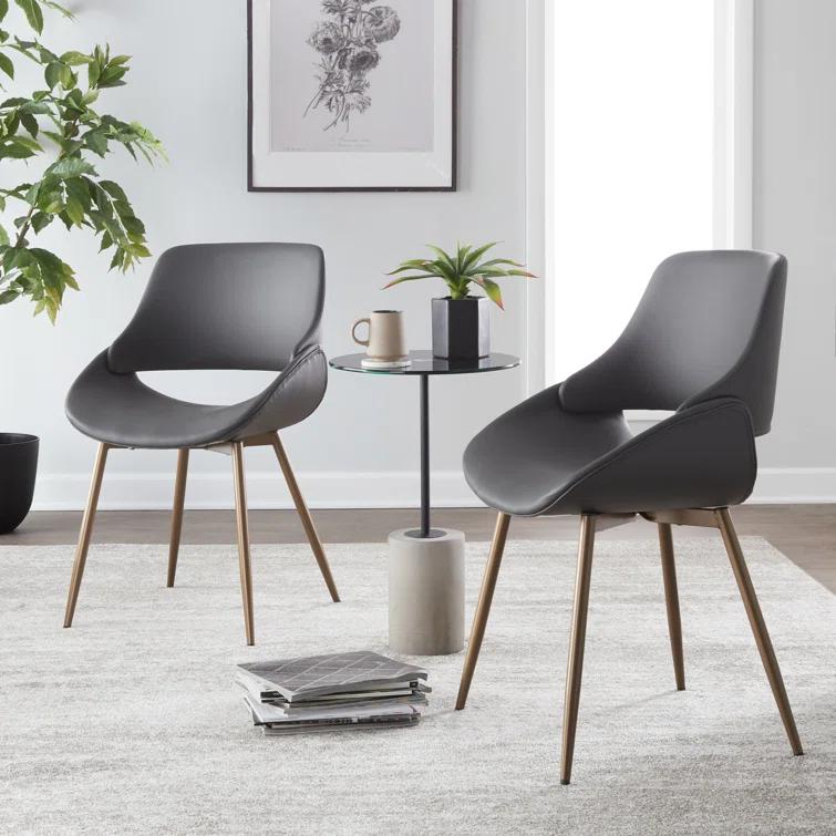 19.25'' H Faux Leather Upholstered Side Chair
