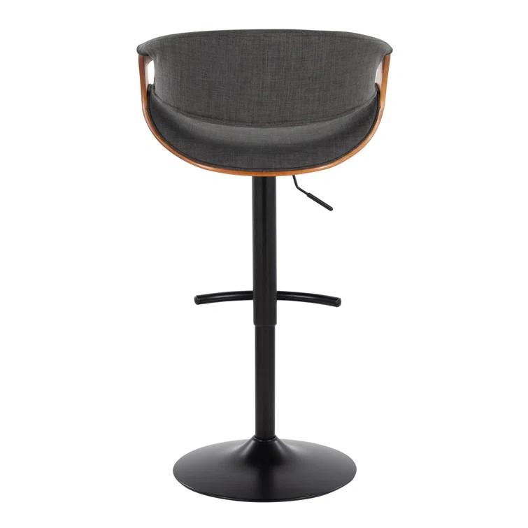 Swivel Upholstered Adjustable Height Counter Stool with Metal Frame