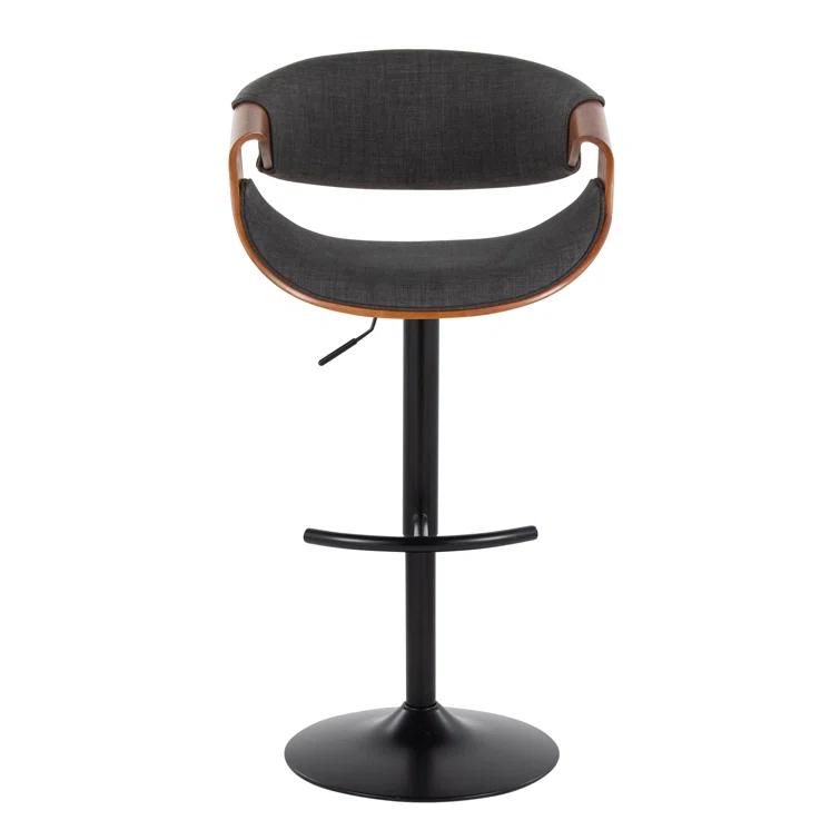 Swivel Upholstered Adjustable Height Counter Stool with Metal Frame