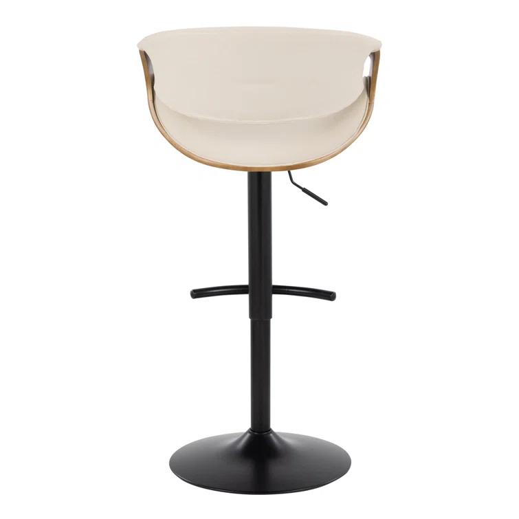 Swivel Upholstered Adjustable Height Counter Stool with Metal Frame
