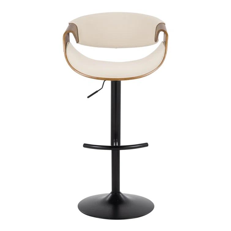 Swivel Upholstered Adjustable Height Counter Stool with Metal Frame