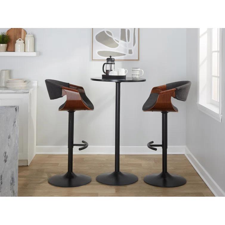 Swivel Upholstered Adjustable Height Counter Stool with Metal Frame