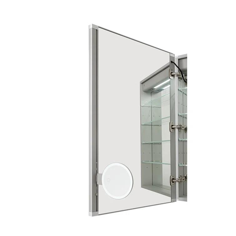 AQUADOM AQUADOM Signature Royale LED Medicine Cabinet with Defogger, Electrical Outlets, Digital Clock, Dimmer, Adjustable LED 3X Magnifying Mirror