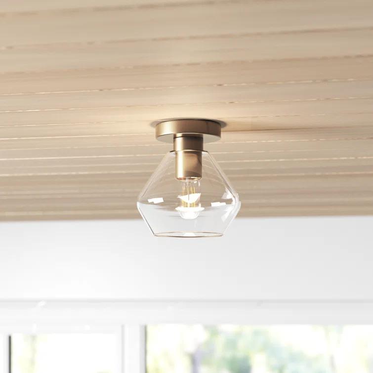 Rooks Single Light Glass Semi Flush Mount