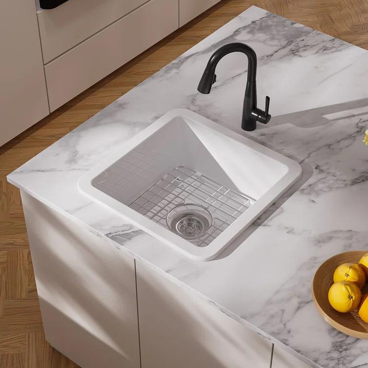 Oslo 18" W Square Dual Mount (Undermount/Drop-in) Bar/Prep Kitchen Sink