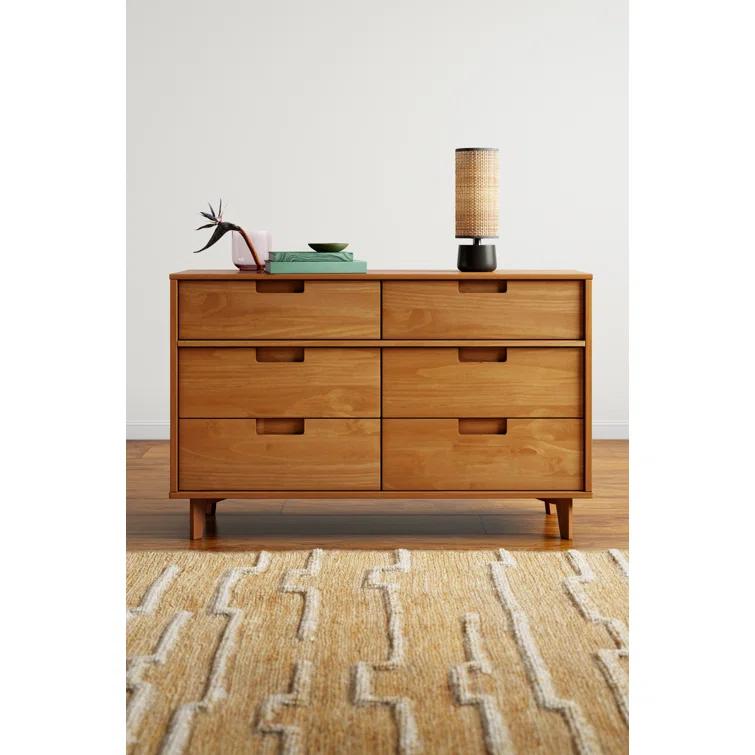 Yarber 6 Drawer Solid Wood Double Dresser