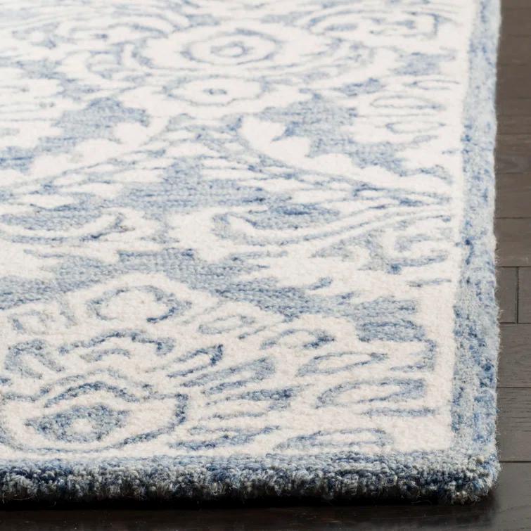 Tansy Handmade Wool Blue/Ivory Rug