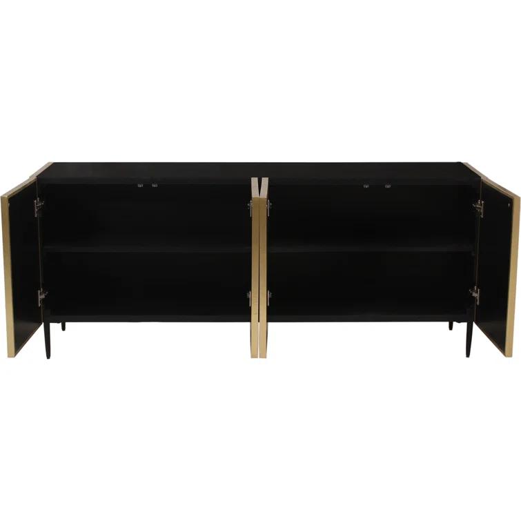Brogan 72'' Antique Brass Mango Wood Sideboard